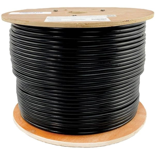 Eaton Tripp Lite Series Cat6 Gigabit Solid Core UTP PVC Bulk Ethernet Cable, Black, 1000 ft. 304.8 m, N222-01K-BK - main