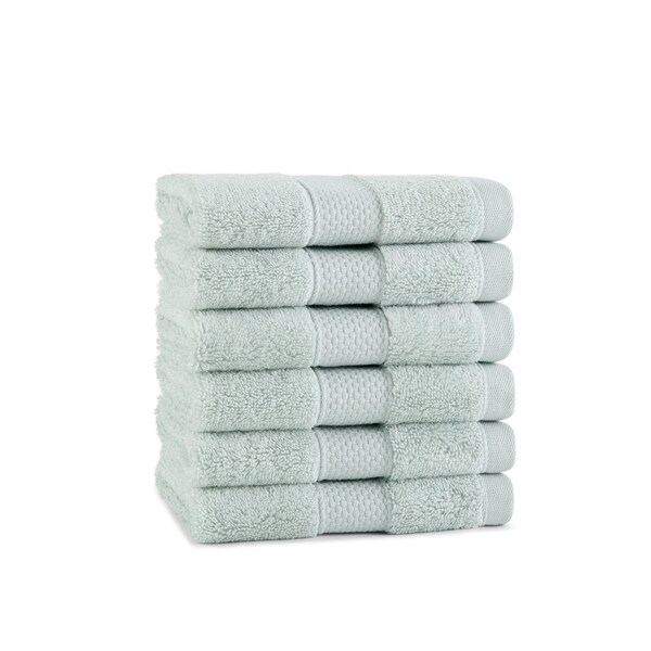 Arkwright Home Egyptian Cotton Washcloth 13x13 Sage Green - Pack of 6, 6PK P-EGYP-1313-SGE - main