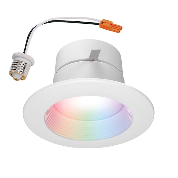 Halo Wiz Halo RGB 4 in. W LED Smart-Enabled Recessed Downlight 7.1 W RL4069WZRGBWWHR - main