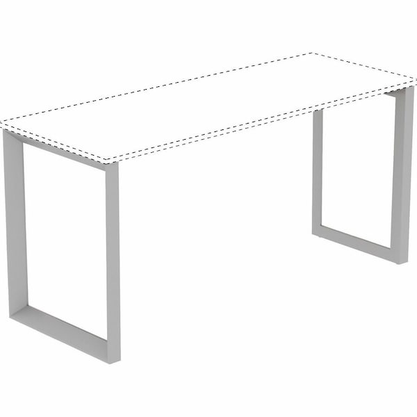 Lorell Relevance Series Side Leg Frame, 28.5" x 23.3", For 23.63" Deep Desktops, Silver LLR16204 - main