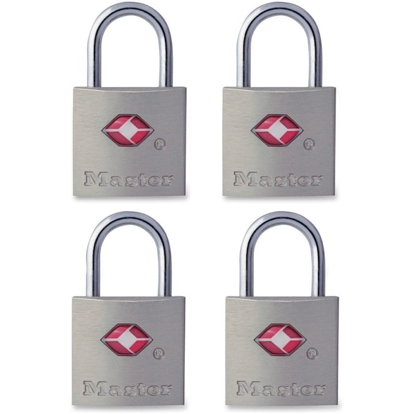 Master Lock 7/8 in. H X 7/16 in. W X 7/8 in. L Steel Key Luggage Lock, PK4 4683Q - main