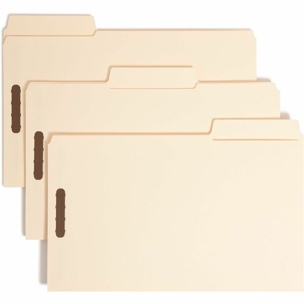 Smead SuperTab File Folders with Fastener, 1/3 Cut, 11 Point, Legal, Manila, 50/Box 19535 - main