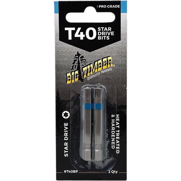 Big Timber 2'' T40 Star-Drive Impact Screwdriver Bit, 2PK T40MP - main