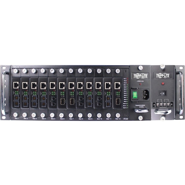 Eaton Tripp Lite Series 12-Slot Media Converter Chassis for Select N784-H and N785-H Models, 3U Rack N785-CH12 - main
