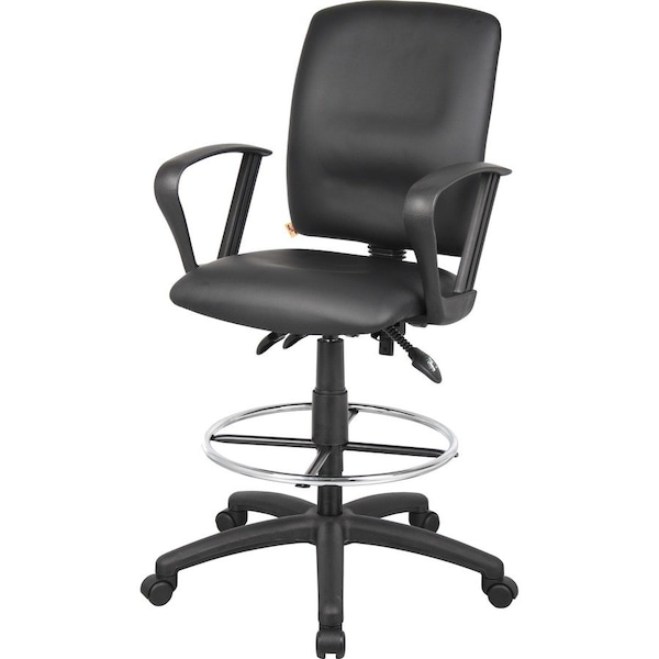 Boss Multi-Function LeatherPlus Drafting Stool W/ Loop Arms B1647 - main