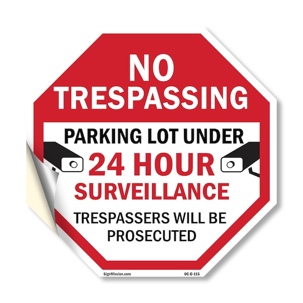 Signmission No Trespassing Parking Lot Under 24, 10 Inch X 10 Inch, Vinyl Decal OC-D-10-115 - main