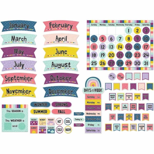 Teacher Created Resources TCR9021 Oh Happy Day Calendar Bulletin Board Set TCR9021 - main