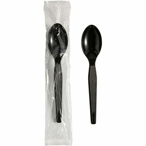 Dixie Individually Wrapped Heavyweight Spoon, Plastic, Black, 1000PK TH53C7 - main
