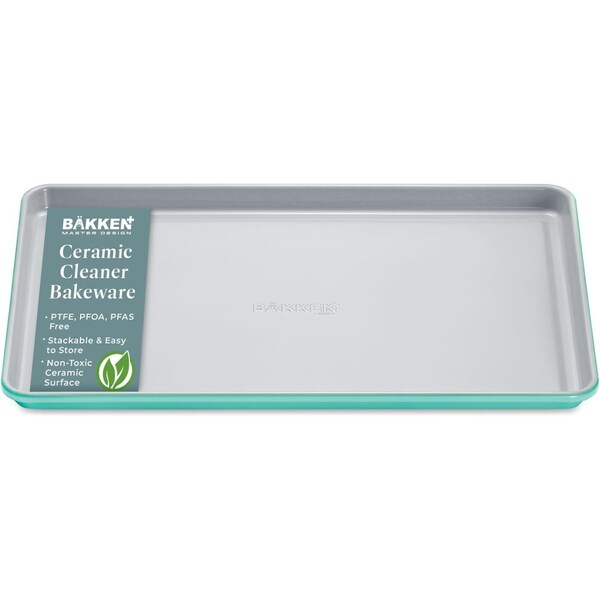 Bakken-Swiss Premium Sheet Pan Set, Blue, Teal, Marble, Golden, Cream, Aluminized Steel, Non-Toxic SBKCRSTBKTELSHT - main