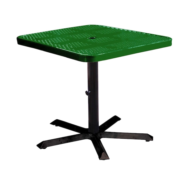Leisure Craft 36" Square Perforated Pedestal Table, Portable, 30"H, Green SQ36TAB30-GREEN - main