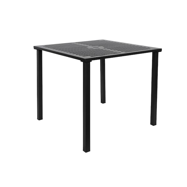 Bfm Seating Daytona 32x32 Dining Height Table - E-Coated - Powder Coated Steel - Black - With Umbrella Hole SUD3232BLU - main