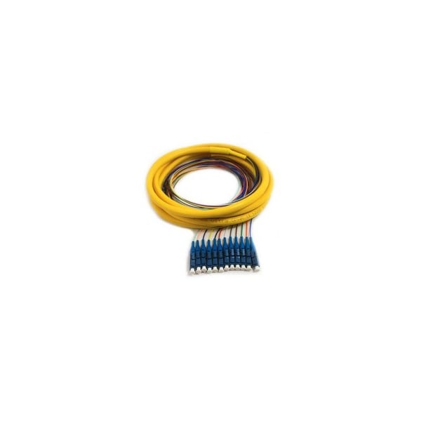 Cable Wholesale 12 Strand Fiber Distribution Pigtail, Singlemode, LC/UPC Connectors, Blue Boots, 3M(1m 900um 15F2-02112 - main