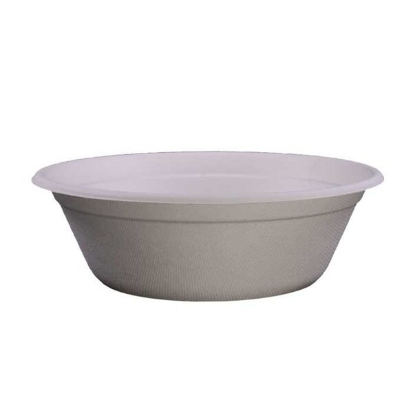 Kitch 24/7 Disposables White Compostable Multipurpose Molded Fiber Bowl, 40 Ounce, 400PK KC-40B-NPAW - main
