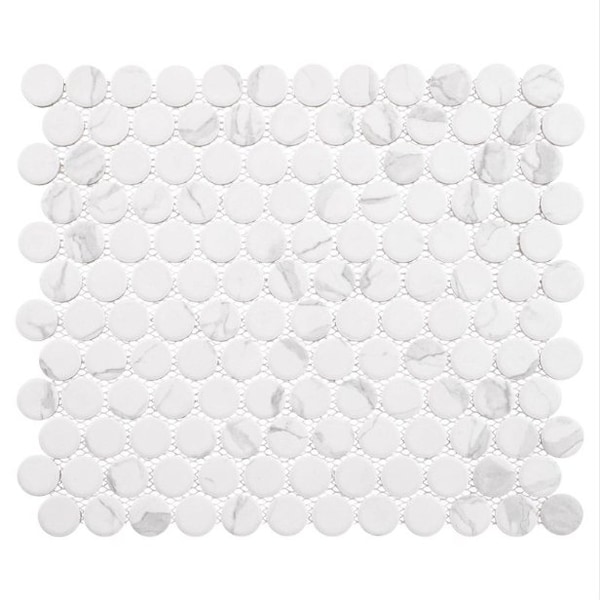 Andova Tiles SAMPLE-Estavo Grey 3/4-in. Penny Round Stone Inspired Matte Porcelain Floor & Wall Mosaic Tile SAM-ANDESTA1249 - main