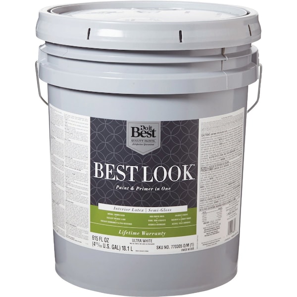 Do It Best Best Look Latex Premium Paint & Primer In One Semi-Gloss Interior Wall Paint Ultra Wht 5 Gal. HW38W0800-20 - main