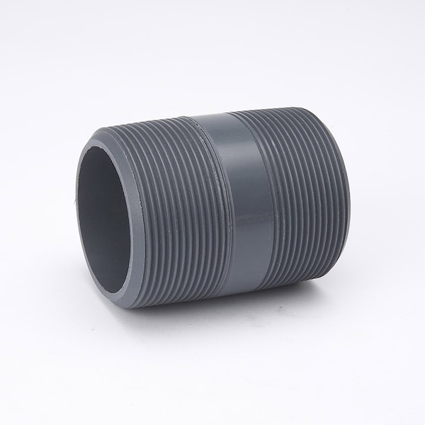 Zoro Select PVC NIPPLE, Gray, PVC 403-015 - main