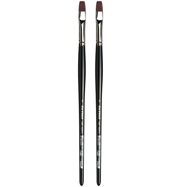 Da Vinci TOP-ACRYL Bright Red-Brown Brush, Synthetic, Acrylic & Oil, Flat, Series 7185K, Size 8, 2PK VA-7185K_8 - main