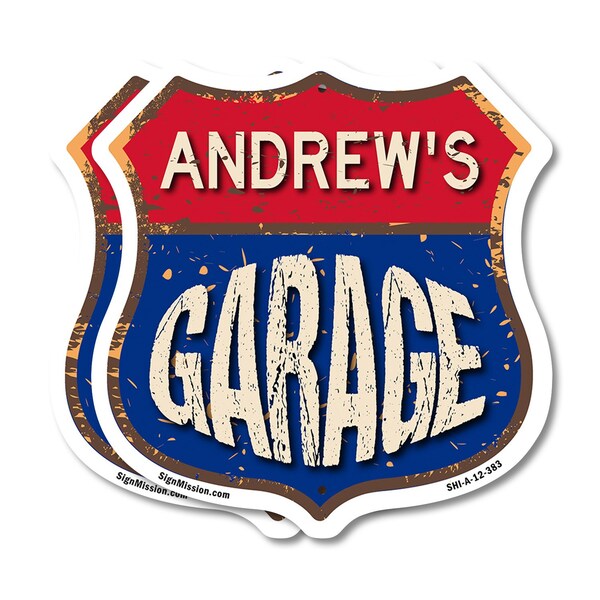 Signmission Andrew's Garage, 12 inch X 12 inch, Aluminum Metal Sign, 2PK SHI-A-2PACK-12-383-ANDREW - main
