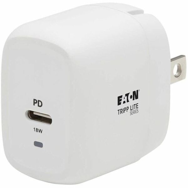 Eaton Tripp Lite Series Compact USB-C Wall Charger with USB-C to Lightning Cable - 18W PD U280-W01-18C1-K - main