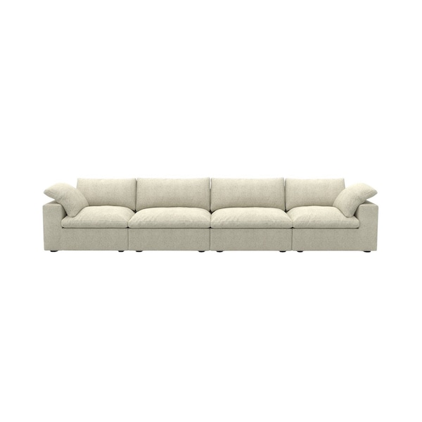Homeroots Khaki Linen Blend Modular Rectangular Four Piece Sectional 714574 - main
