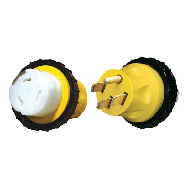 Voltec Industries Voltec Heavy Duty Molded Locking Adapter - Yellow, 50 Amp/50 Amp 16-00598 - main