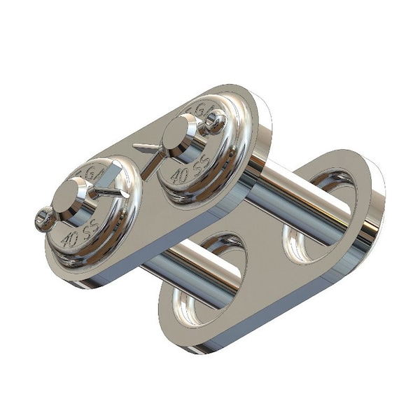 Senqcia Hi-Max Single Strand Cottd Connecting Link, 40SS-MEGA chain, .5P, .45 OAW, .156 Pin, 304SS 40SSMEGACL - main