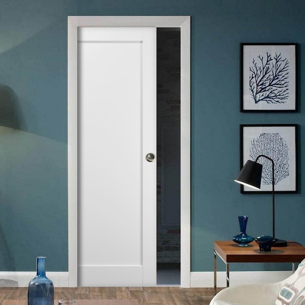 Sartodoors Pocket Interior Door, 30" x 80", White QUADRO4111PD-WS-30 - main