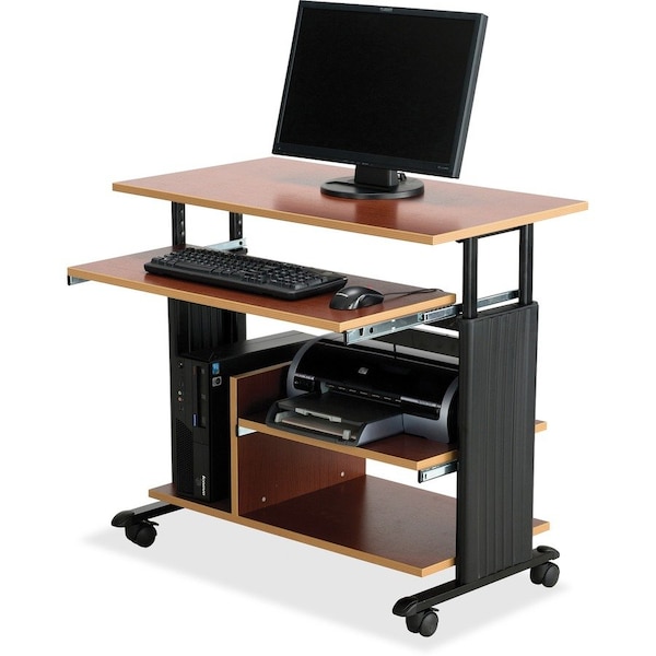 Safco Mini Tower Desk Mini Tower Desk, Adjustable Height, Cherry, 22" D X 29" to 34" H, 35-1/2" W X 1927CY - main