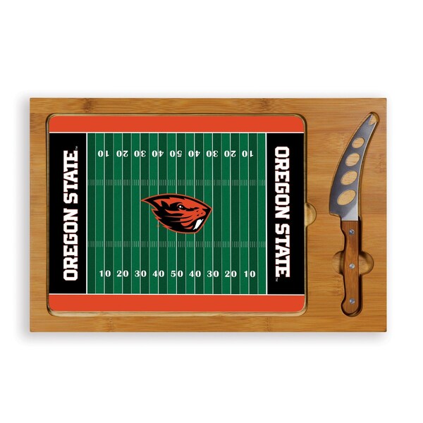 Picnic Time Family Of Brands NCAA Oregon State Beavers Icon Glass Top Cutting Board & Knife Set 910-00-505-484-0 - main