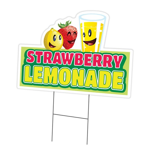 Signmission Strawberry Lemonade Yard & Stake outdoor plastic coroplast window, C-DC-1824-Strawberry Lemonade C-DC-1824-Strawberry Lemonade - main
