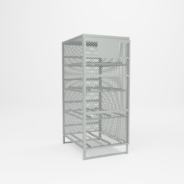 Pucel 8 Cylin Der Horizontal Gas Cylin Der Cabinet, 30 in W x 72 in H x 38 in D, Light Blue GCSC-8 - main