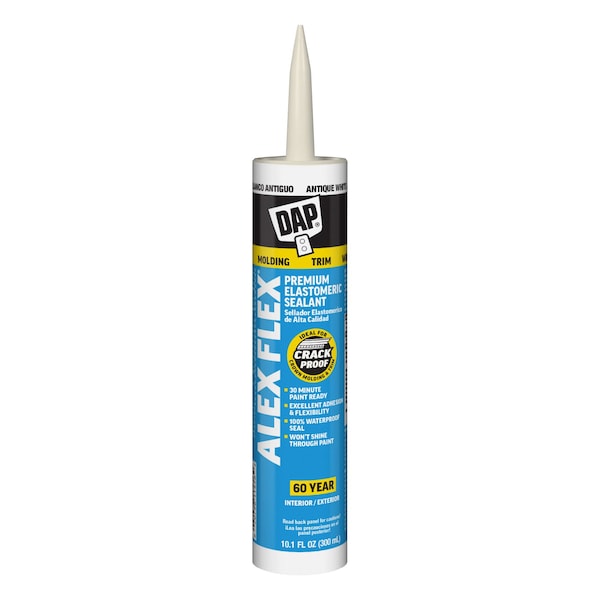 Dap Premium Molding and Trim Acrylic Latex Siliconized Sealant 10.1 FL OZ Antique White 7079811456 - main