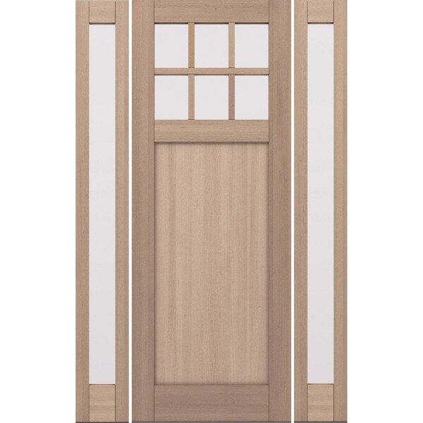 Doornmore CRF-P1G6, 65.25" x 98" ( 36" Door + 2x12" Side) Left Hand, Mahogany SDL 6 Lite Exterior Door CRF-P1G6-SW-3696-G101-SL_1-2_LI - main