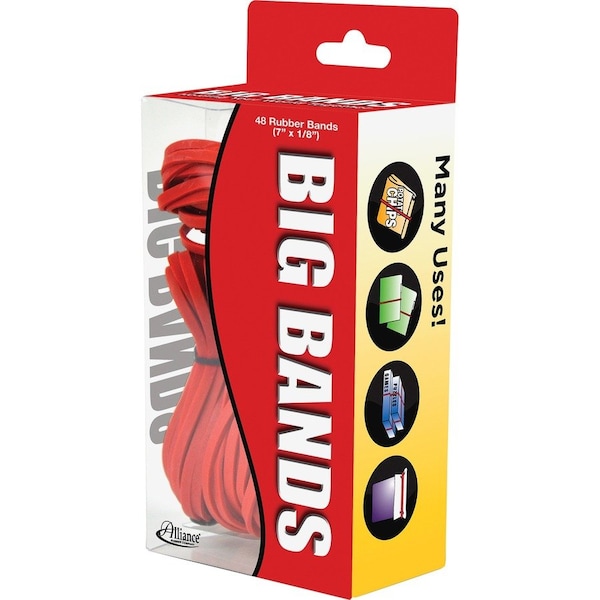 Alliance Rubber Big Rubber Bands, 117B, 7-1/2"x1/8", 48/PK, Red PK ALL00699 - main