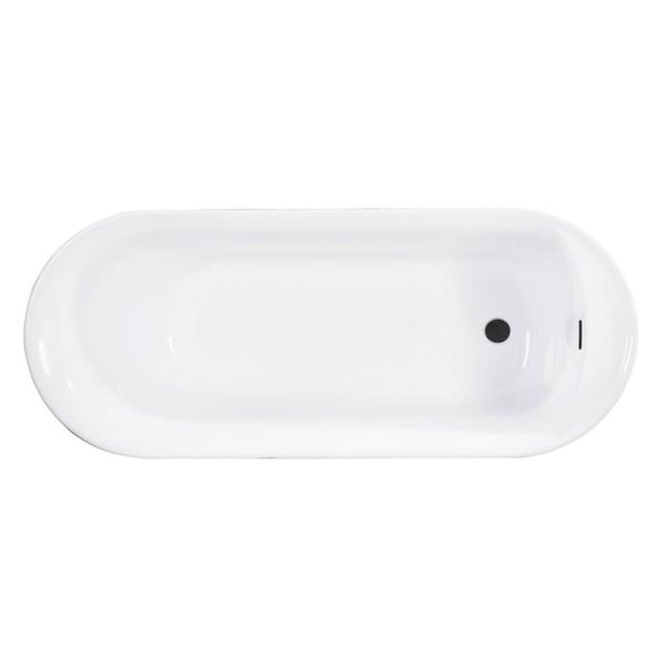 Kingston Brass 66-Inch Acrylic Oval Double Ended Freestanding Tub with Drain and Anti-Skid Surface VTDR662723C310 - main