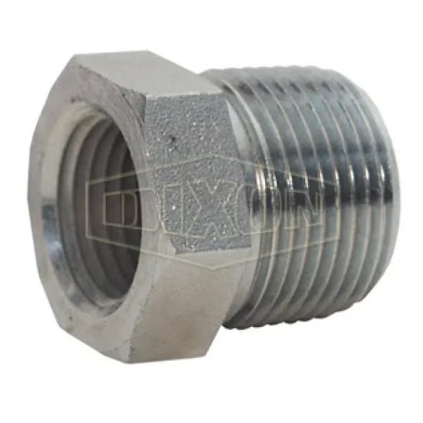 Dixon Hex Head Pipe Bushing, Carbon Steel, 1/2-14 x 2-11-1/2 in Nominal, MNPT x FNPT End Style, Zinc Plate 5406-32-8 - main