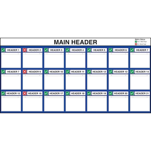 5S Supplies Lean Metric Board 92in x 46in ACRYLIC (With Stand) LMB-9246-ACRYLIC-NOSTAND-STANDARD - main