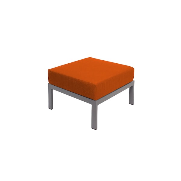 Bfm Seating Belmar Outdoor Ottoman with Sunbrella Cushion, Soft Gray Frame PH6106SG-14086 - main