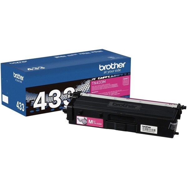 Brother TN433M Original High Yield Laser Toner Cartridge - Magenta - 1 Each - 4000 Pages TN433M - main