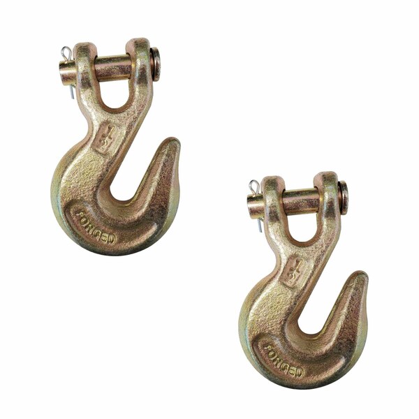 Tie 4 Safe G70 1/2'' Clevis Grab Hooks Tow Chain Hook Flatbed Truck Trailer Tie Down, 2PK FH406-12-2 - main