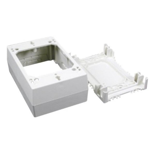 Legrand Wiremold NMW Outlet Box, 1 Gang, 0 Knockout, Plastic, White, Wall Mounting NMW35 - main