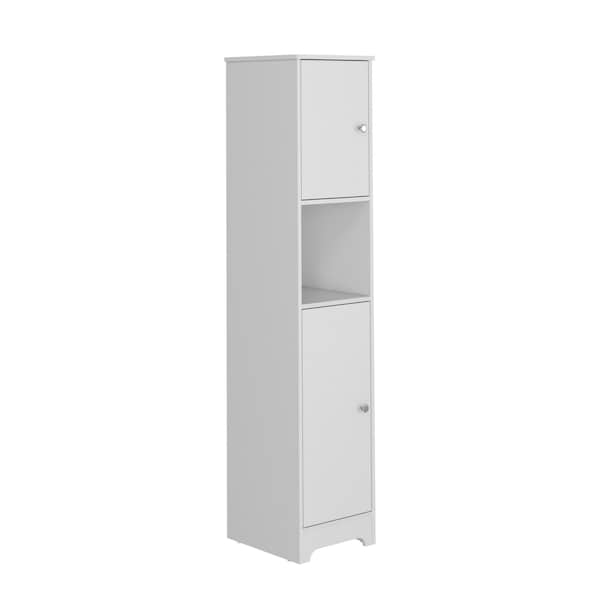 Homeroots 14" White Wood Freestanding Double Door Bathroom Vanity 543619 - main