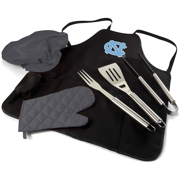 Picnic Time Family Of Brands NCAA North Carolina Tar Heels BBQ Apron Tote Pro Grill Set, Heavy Duty BBQ Apron For Men 635-88-179-414-0 - main