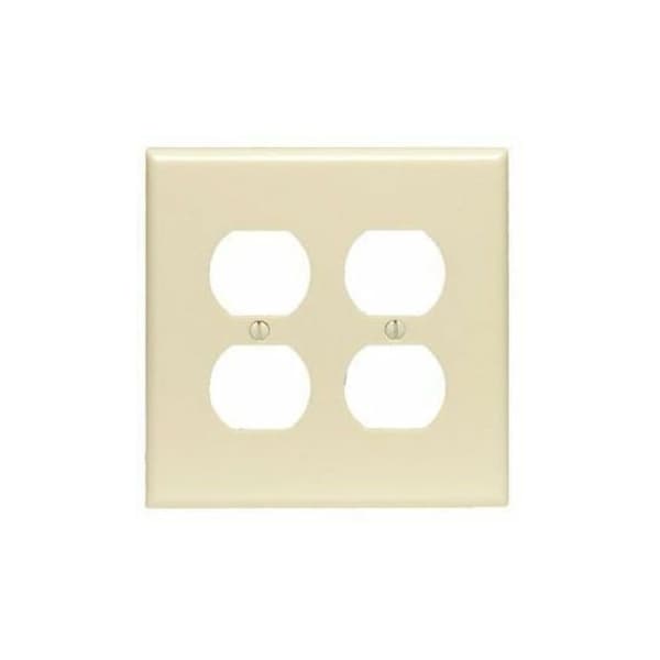 Leviton Receptacle Wallplate, Midway Size, Gang 2, Gray PJ82-GY - main