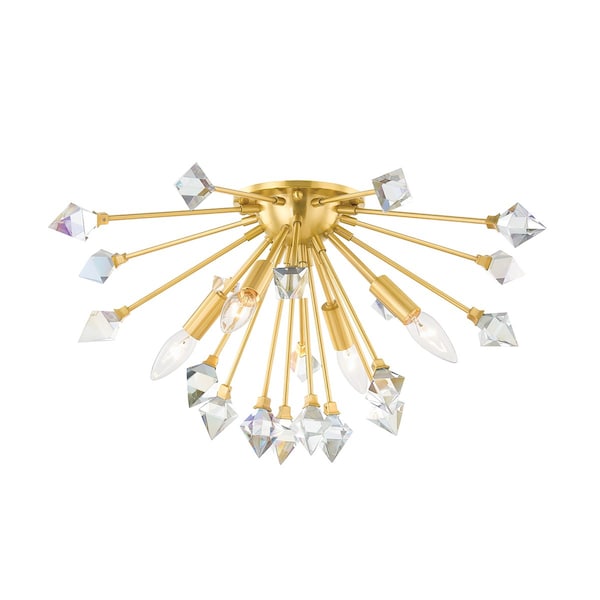 Mitzi Genesis 4 Light Flush Mount 7.5 In. Aged Brass H727504-AGB - main