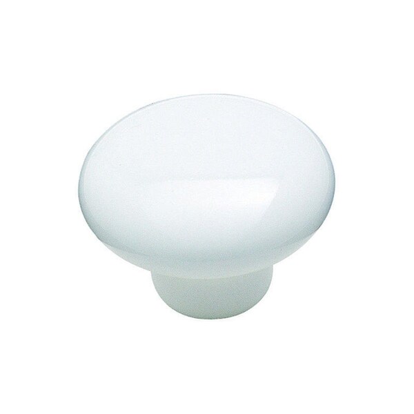 Gardencare 1.5 in. dia. Allison Round Furniture Knob - White 1 in. Projection GA1489914 - main