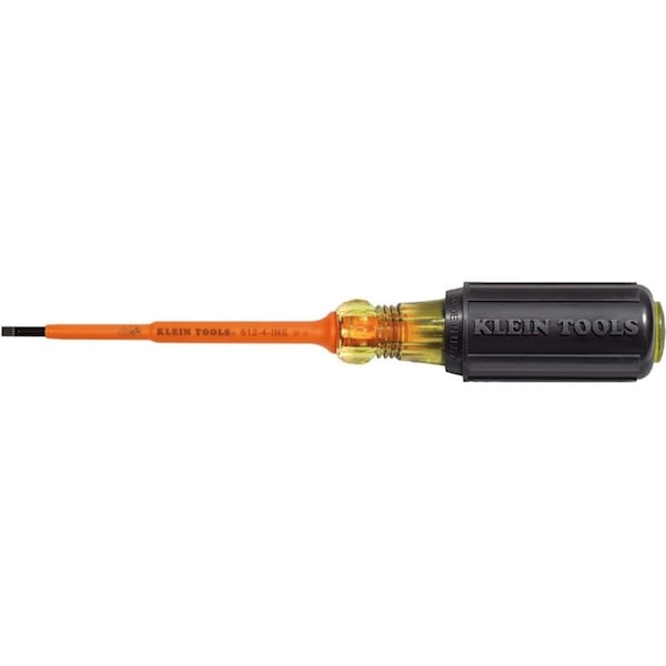 Klein Tools Insulated Slotted Screwdriver 1/8 in Round 612-4-INS - main