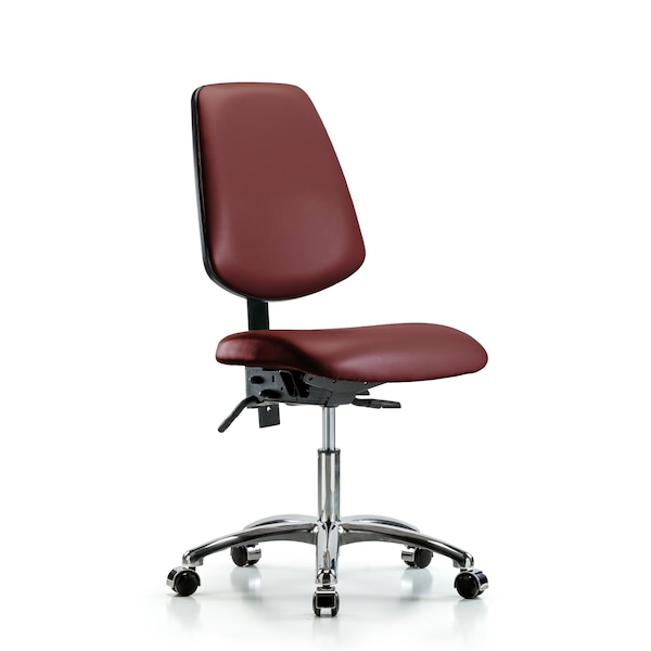 Blue Ridge Ergonomics Vinyl Chair Chrome, Desk, Med Back, Tilt, Casters, Borscht BR-VDHCH-MB-CR-T1-A0-CC-8815 - main