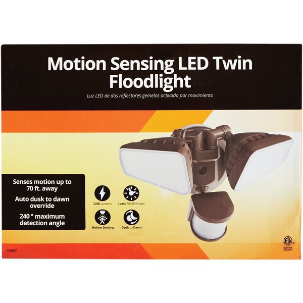 Unbranded Bronze Motion Sensing Dusk-to-Dawn LED Floodlight Fixture PA-240B - main