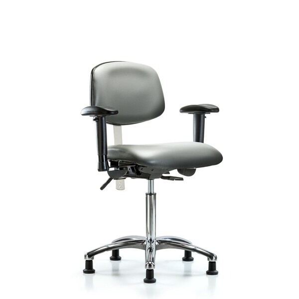Blue Ridge Ergonomics Vinyl Clean Room Chair, Adjustable Arms BR-NCR-VMBCH-CR-T1-A1-NF-RG-8840 - main